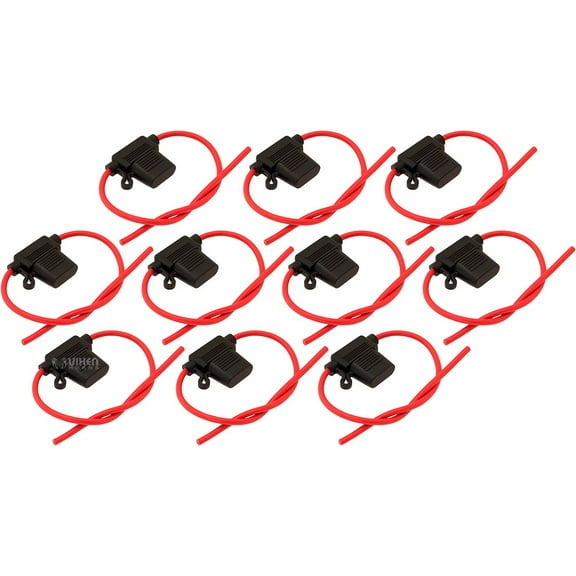 Vixen Horns 30A In-line Standard ATO Blade Fuse with Waterproof Holder - Bundle of ten fuses VXA7030-10