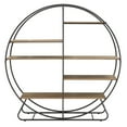 thumbnail image 5 of Weston Home Octavius Matte Black Finish Metal Round Bookcase, 5 of 10