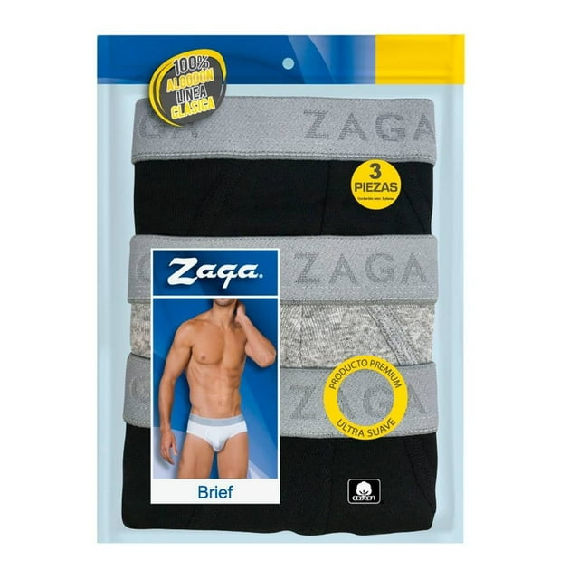 Bikini Zaga para Hombre, Negro 1 Paquete con 3 Piezas Talla G