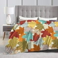 thumbnail image 4 of Fall Throw Blanket, Cute Autumn Leaf Blanket for Adults, Soft Comfortable Fleece Carpet Blanket for Sofa Bed Couch, 4 of 6