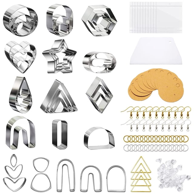 141 Uds pendient arcilla polimérica herramientas corte Accs suministros de joyería de material acero inoxidable Kit de fabricaci