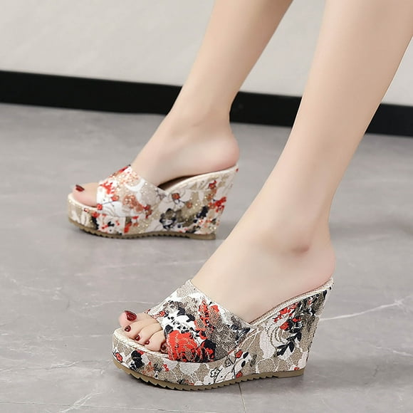 Mia Sandals Women's Wedge Sandals Fashion Open Toe Platform Sandals Womens Strap Sandals on Clearance