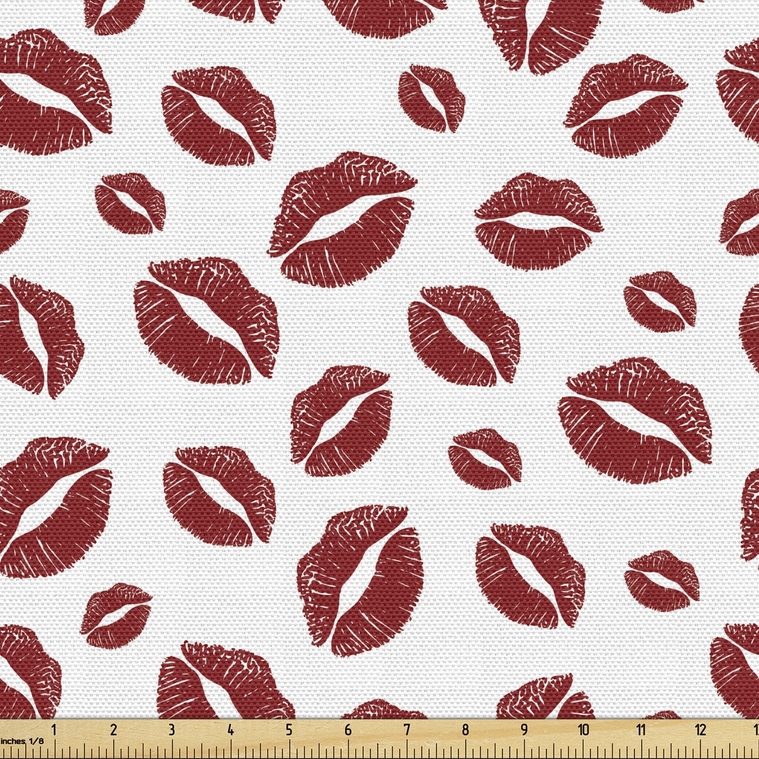 Kiss Fabric by The Yard, Monochrome Design Warm Tone Girl Kises