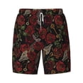 thumbnail image 4 of Lsque Mens Swim Trunks Fishbone Rose Pattern - Bathing Suit Compression Liner - Beach Swim Shorts Swimwear - (S-3XL) - Stretch Quick Dry -3X-Large, 4 of 9