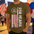thumbnail image 2 of CUSTG Men T-Shirts O-Neck Anniversary Graphic T Shirt Patriotic Short Sleeve Tee For Casual Wear Comfortable Shirt Celebrate America's 250th Anniversary Cozy 1776-2026 4th Of July Tops, 2 of 4
