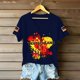 thumbnail image 4 of Women's Germany Football Graphic T-Shirt, V-Neck Casual Letter Print T-Shirt, Fashion Short Sleeve Graphic Tee, Summer Daily Lightweight Tops for Soccer Tournament 2026 Navy Size: 2XL, 4 of 4