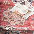 thumbnail image 2 of SIXHOME 3'x5' Area Rugs for Living Room Washable Rugs Vintage Floral Living Room Rugs Soft Indoor Carpet Rugs for Bedroom Dinning Room Office Retro Home Decor Red, 2 of 6