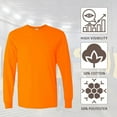 thumbnail image 5 of CROWN CRAZE CROWN CRAZE High Visibility Long Sleeve T-Shirt, Hi Vis Safety Shirts for Men, 5.3oz Pack of 1, Safety Orange Work Tee S Size, 5 of 7