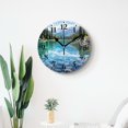 thumbnail image 4 of 16 Inch Wall Clock Battery Operated Silent Clock Decorative for Office, Kitchen, Outdoor, Living Room，Nature Scene Red Peaks Over Calm High Mountain Lake Multicolor, 4 of 4