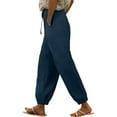 thumbnail image 4 of BILIKEYU Women's Linen Wide Leg Casual Loose High Waist Pants, cargo pants women baggy, womens pants, women's clothing, 4 of 6