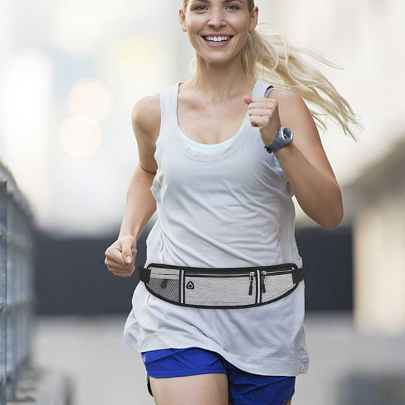 Latrodar Running Belt Sports Waist Pack Waist Bag For Men & Women Sports Belt With Zipper For Running Hiking Climbing Gray Art&Crafts