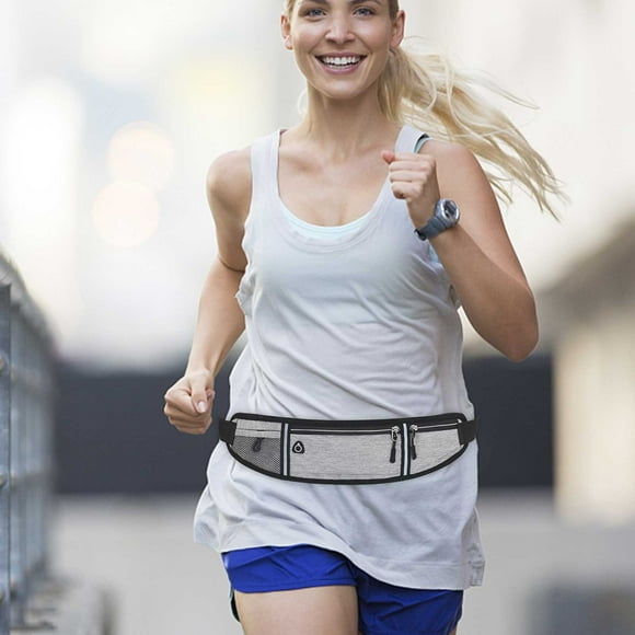 Ceinture de Course avec Poche pour Téléphone et Bande Réfléchissante - Ceinture Ajustable pour Hommes et Femmes, Résistante à l'Eau pour Randonnée, Cyclisme et Entraînement Physique