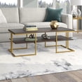thumbnail image 2 of Evelyn&Zoe Mid-Century Modern 45" Wide Brass Coffee Table, 2 of 7