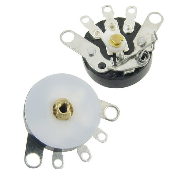2 Pcs 0.49" Diameter 0.1W 50Kohm Carbon Film Potentiometer with Switch