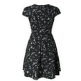 thumbnail image 4 of Women's Printed Casual Short Sleeve Fit and Flare Dress, 4 of 6