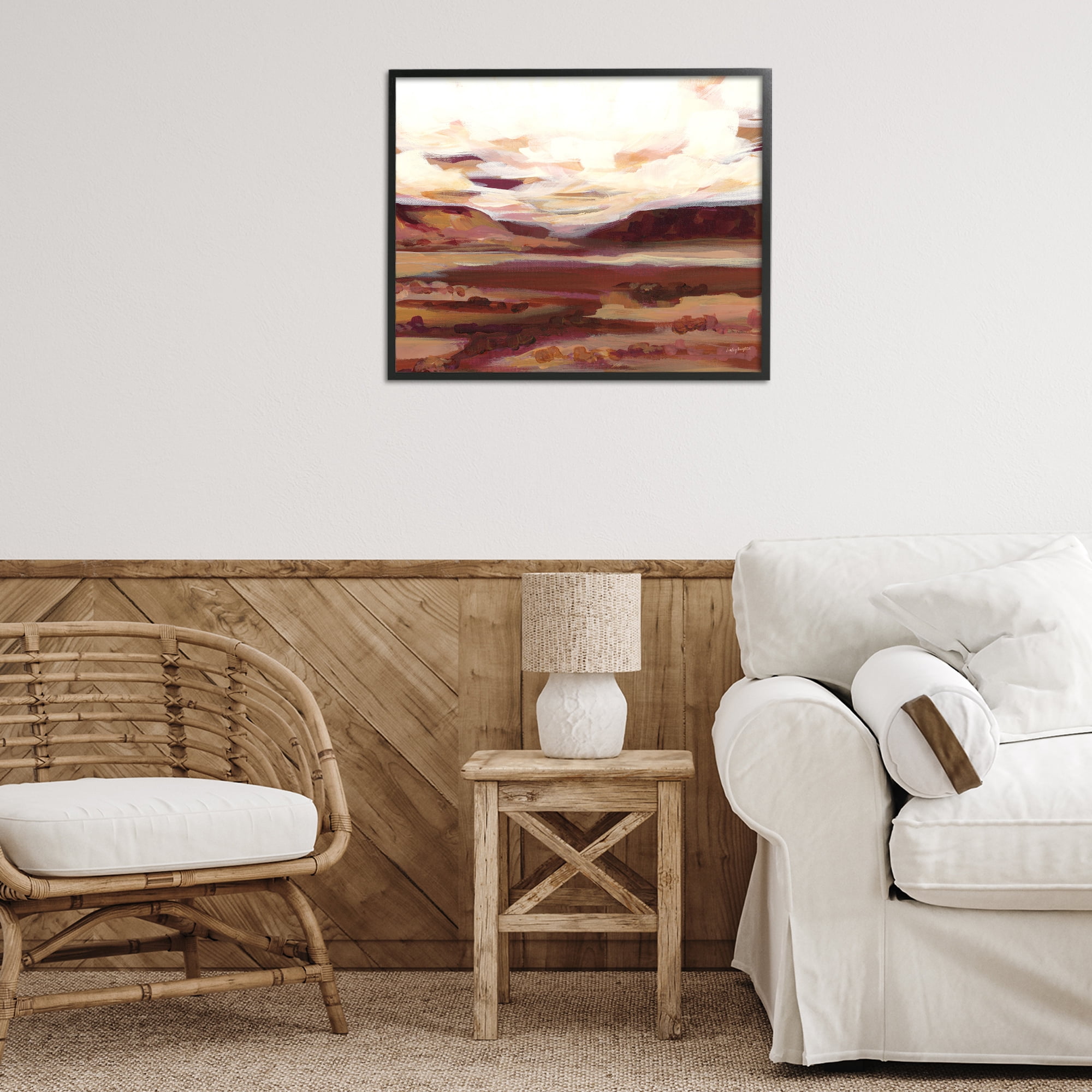 Stupell Industries Canyon Mesa Landscape Landscape Painting Black Framed Art Print Wall Art, 30 x 24