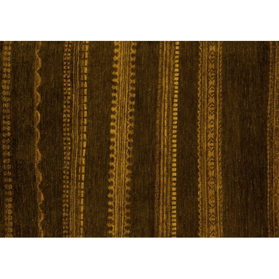 Ahgly Company Indoor Rectangle Abstract Yellow Modern Area Rugs, 3' x 5'
