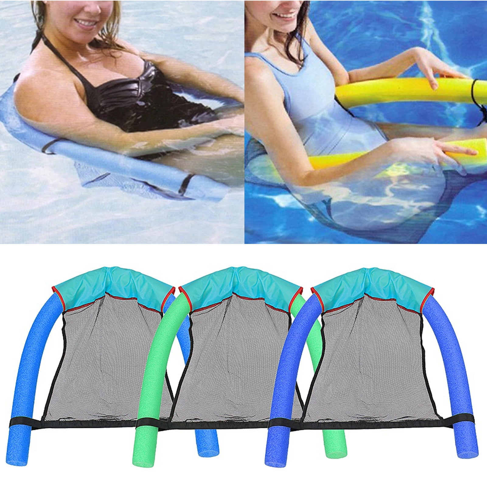 Details about   Pool Floating Chair Swimming Pools Seat Bed Mesh Net Noodle Chairs Adult Kid 
