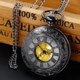 thumbnail image 2 of VIGOROSO Vintage Pocket Watch for Men Women Roman Numerals Scale Quartz Black Fob Pocket Watches with Chain, 2 of 7