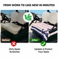 thumbnail image 4 of Golf Cart Seat Covers for 2 Seater,Anchor Pink Microfiber Cart Seat Towel Blanket,Modern Navy Blue White Striped Nautical Absorbent Breathable Non Slip Bench Seats Protector for Golf Course 51"x31", 4 of 9