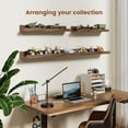 thumbnail image 6 of Floating Shelves Set of 3, Picture Ledge Shelf, 36 inch Floating Shelves for Wall, Floating Shelves with Lip for Living Room,Bedroom,Bookshelf,Nursery-Walnut, 6 of 16
