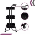 thumbnail image 4 of Carrito Organizador Multiusos Lumax 3 Niveles Ruedas Negro Mediano, 4 of 8