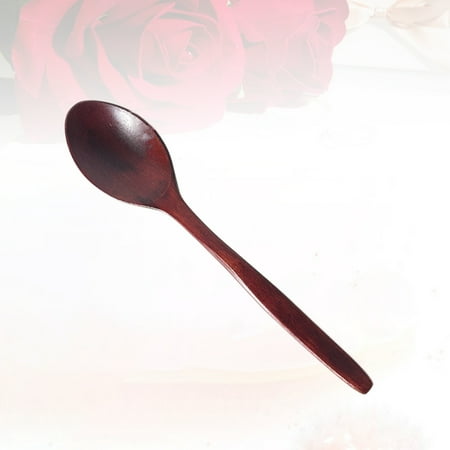 

Wooden Spoon 5 Pcs 18cm Wood Soup Spoon Long Curved Handle Portable Spoon for Home Kitchen Restaurant