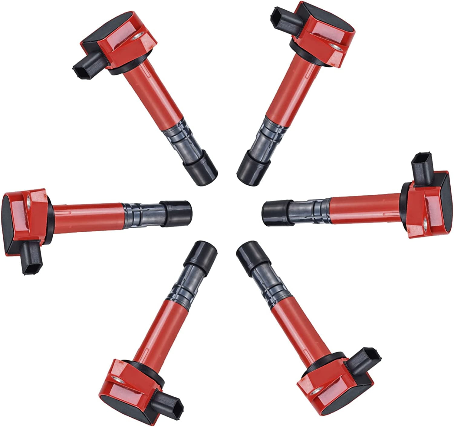 Yoshi Motors Pack of 6 Engine Performance Ignition Coil Replacement For