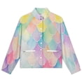 thumbnail image 4 of Jackets for Women Winter Coat Jackets Flannel Stand Collar Jacket(Beautiful Mermaid Scales,Size:S-4XL), 4 of 7