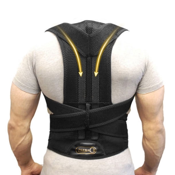 Corrector de postura ZSZBACE para hombres y mujeres, totalmente ajustable para aliviar el dolor de espalda superior e inferior, corrección de escoliosis, joroba, columna torácica y soporte de espalda.