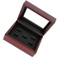 thumbnail image 5 of Caja de para Vitrina de Soporte de - Rojo Vino 6 Agujeros - de 5 hoyos Vino de 5 hoyos Yinane Vitrina de anillo de campeonato, 5 of 5