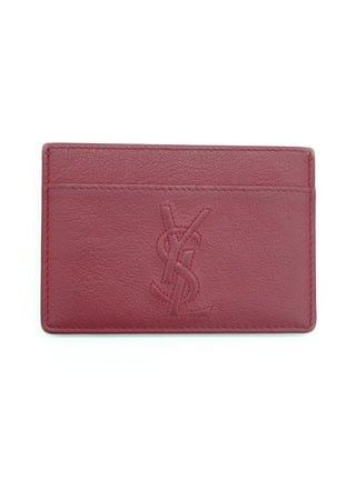 Yves Saint Laurent wallet billfold Purple Logo Silver YSL folding