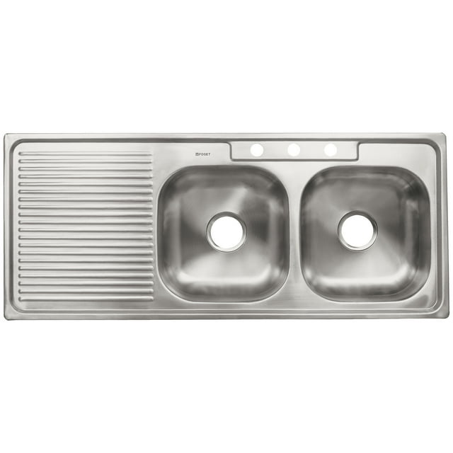 Tarja de empotrar 120 x 50 x 15 cm, doble tina derecha, Foset Basic Foset TA-1202TDB