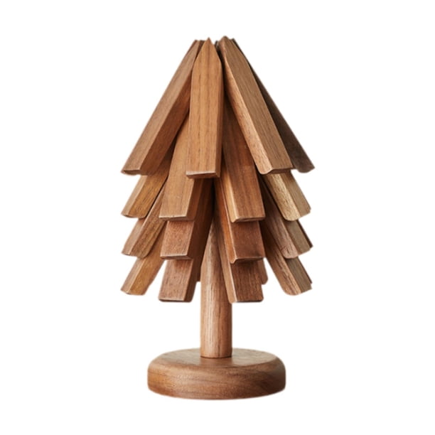 Tapete aislante con forma de árbol, plegable, antideslizante, para mesa, para ollas 4 piezas de nogal negro