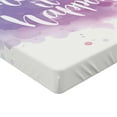 thumbnail image 2 of Ambesonne Modern Fitted Sheet, Positive Words Paint, Queen Size, Blue Fuchsia, 2 of 3