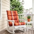 thumbnail image 3 of EAGLE PEAK New Tufted Outdoor/Indoor High Back Patio Chair Cushion, Set of 2, 46 x 22 in, Red Stripes, 3 of 10