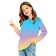 thumbnail image 5 of Tunic shirts for Girls Crewneck Gradient Shirts Long Sleeve Color Block Sweatshirt Pullover Fashion Spring Outfits Clothes, 5 of 6