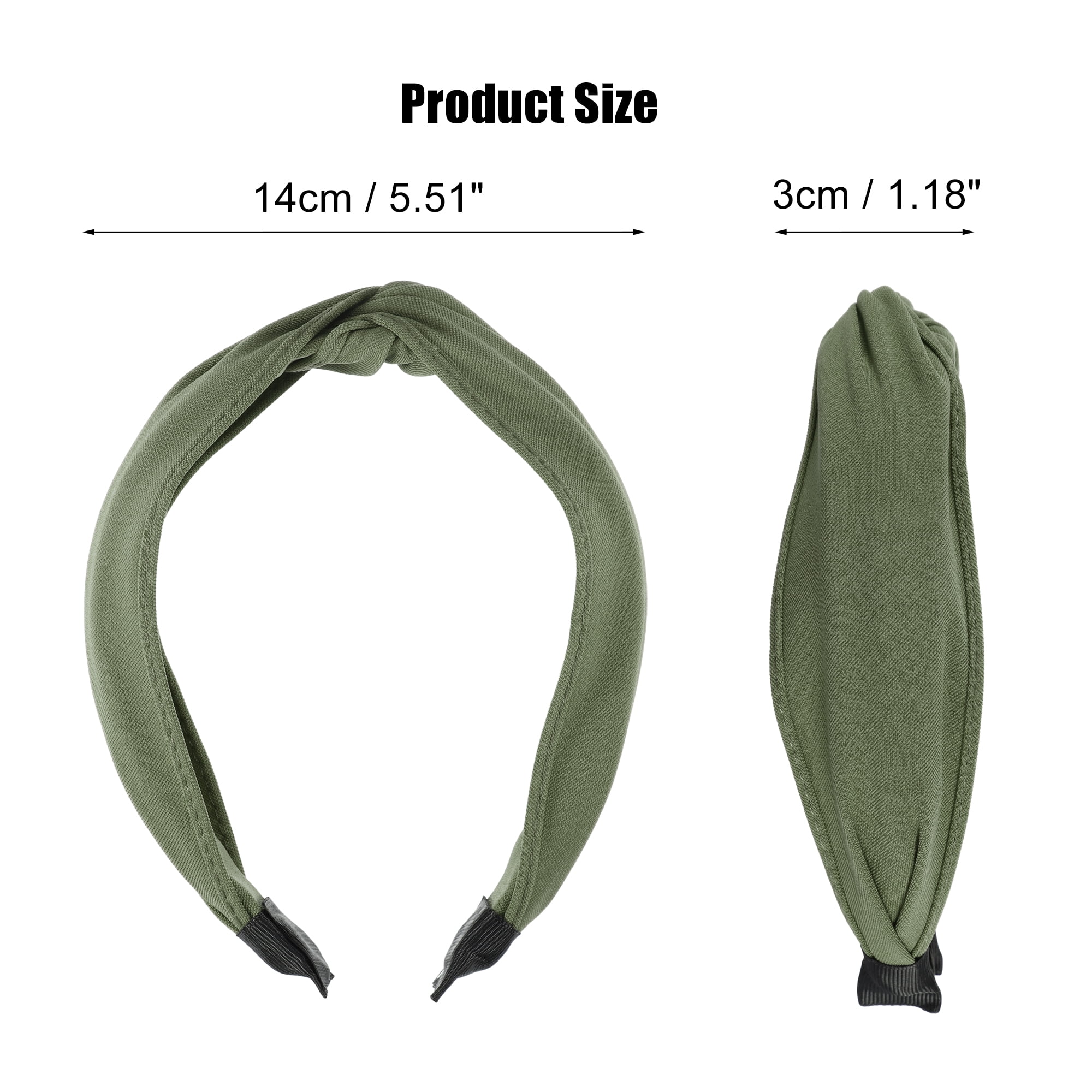 Unique Bargains Satin Knotted Headband Hairband for Women 1.2 Inch Wide Green