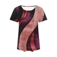 thumbnail image 4 of Viikei Womens Shirts under $5,Ladies' Casual Short Sleeved Loose Round Neck Printed Top Multicolor S, 4 of 6