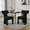 Black+Grey#4, variant on Dining Chairs 22.05" Wide Modern Upholstered Chenille Dining Chair Set of 2 with Rubberwood Legs, Armless Curved Back Accent Chairs for Living Room Bedroom Restaurant Cafes Dining Room Reception, Whi