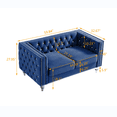thumbnail image 6 of Living Room Furniture Sets with Tufted Loveseat and 3-Seater Couch,  Chesterfield Couch Set of 2 with Plush Pillows, Crystal Legs and Nailhead Trim Arms, Comfy Couches for Living Room, Blue, 6 of 9
