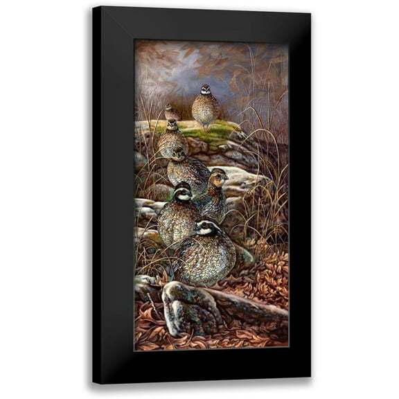Mock, Carolyn 9x14 Black Modern Framed Museum Art Print Titled - Quail Trail