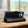 thumbnail image 7 of Tiflook Wallet Case For iPhone 13 Pro (6.1 inch) 2021, Premium Vegan Leather [RFID Blocking] [Detachable Magnetic Removable] Cash ID Credit Card Holder Slots Carrying Flip Cover Strap - Black, 7 of 7