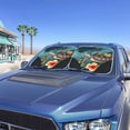 thumbnail image 2 of Renewold Sea Turtle Plumeria Teal Auto Windshield Sun Shade for Men Women, Foldable Front Window Sunshade Universal Fit Most Sedans SUV Van, 2 of 6