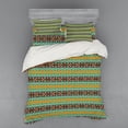 thumbnail image 2 of Ambesonne Retro Bedding Set 3 Pcs, Tribal Art Pattern, Twin XL, Brown Marigold Turquoise, 2 of 3