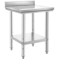 thumbnail image 1 of KFFKFF 24 x 24 x 35 Inch Durable Stainless Steel Table, Industrial Food Preparation Surface, Robust Metal Workstation with Customizable Height for Dining Establishments, Residences, 1 of 9