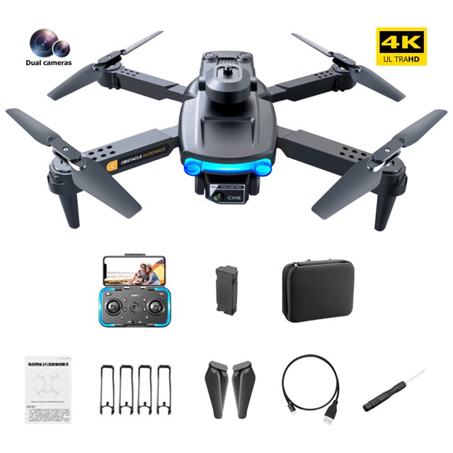 2.4GHz FPV Drones 4K HD Cámara dual 4CH Modo sin cabeza Giroscopio de 6 ejes Regalo para niños Ndcxsfigh libre de BPA