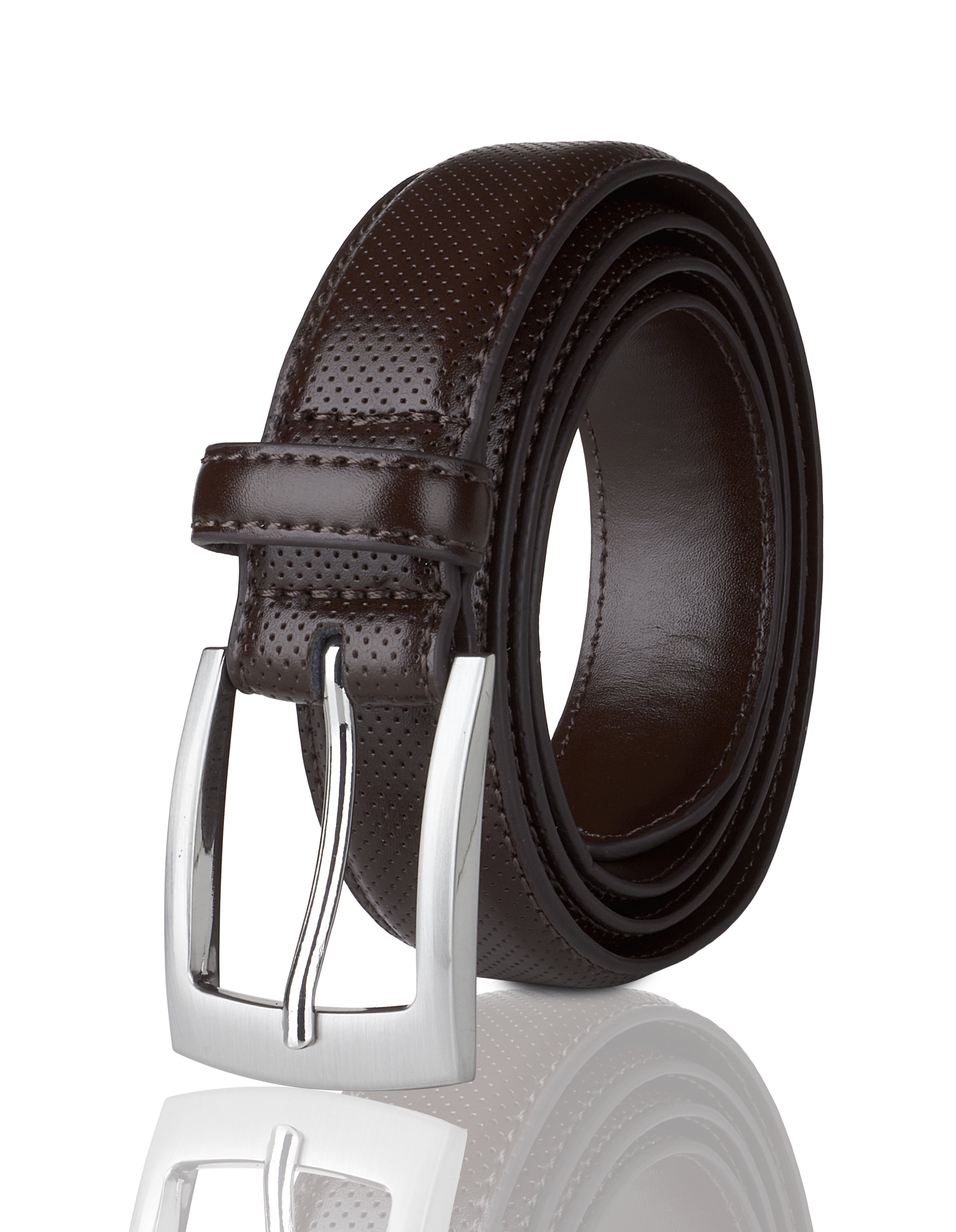 Leather Belt with Polished Hardware, X-Small, Formal Style Men main image 2