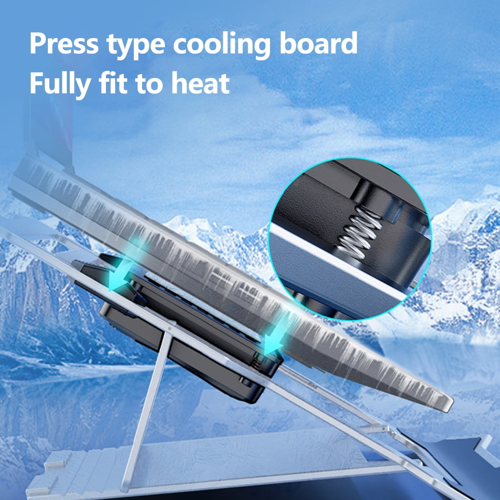 Metal Laptop Cooling Pad Gaming Laptop Coolers Adjustable Fan Height Stand Semiconductor Cooling Bracket for Laptop