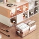 thumbnail image 5 of Paquete de 3 cajones de plástico apilables para almacenamiento, cajas organizadoras de escritorio con cajones pequeños, cómoda de plástico translúcida pequeña, cajones apilables de plástico, 5 of 6